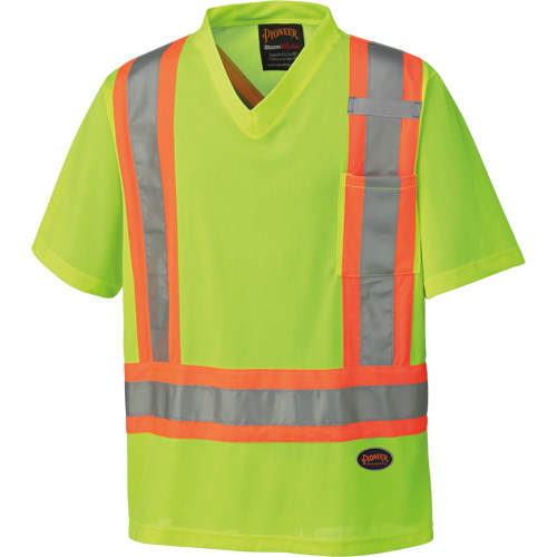 6989 Traffic Micro Mesh T-Shirt, X-Small, High Visibility Lime-Yellow Waymarc Industries Inc