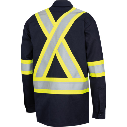 7742SF Chemise de s&eacute;curit&eacute; haute visibilit&eacute; r&eacute;sistant aux arcs &eacute;lectriques 88/12 FR-Tech, Petit, Bleu marin Waymarc Industries Inc