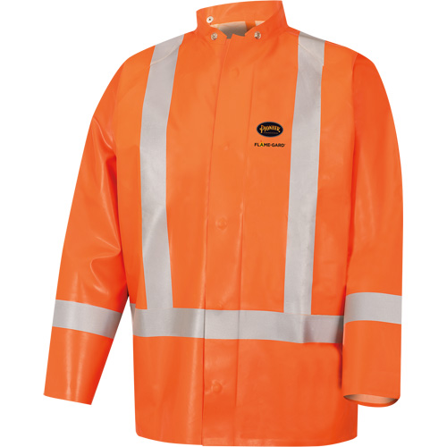 5990J Manteau de s&eacute;curit&eacute; imperm&eacute;able tr&egrave;s robuste ignifuge et r&eacute;sistant aux arcs &eacute;lectriques, Petit, Orange haute visibilit&eacute;, 11 cal/cm² Waymarc Industries Inc