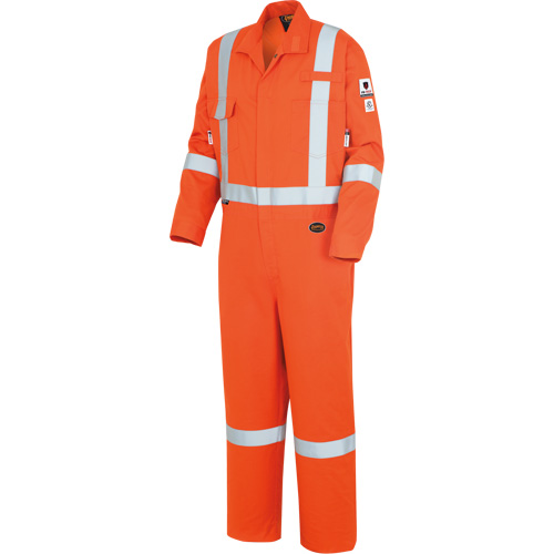 7708AT Combines ignifuges et r&eacute;sistants aux arcs &eacute;lectriques &agrave; haute visibilit&eacute; The Rock FR-Tech, Taille 40 (grand taille), Orange haute visibilit&eacute;, 10 cal/cm² Waymarc Industries Inc
