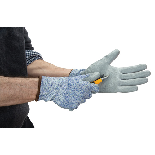 Gants &eacute;lastiques &eacute;cologiques r&eacute;sistants &agrave; la coupe, Taille 10, Calibre 13, Rev&ecirc;tement Polyur&eacute;thane, Enveloppe en PEHP/rPET, ASTM ANSI niveau A2 Waymarc Industries Inc