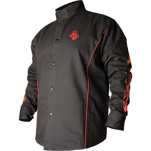 BSX&reg; Contoured FR Welding Jacket, Cotton, X-Large, Black Waymarc Industries Inc