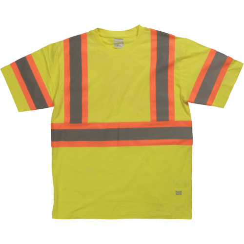 Chemise de s&eacute;curit&eacute; &agrave; manches courtes, Coton, T-petit, Jaune lime haute visibilit&eacute; Waymarc Industries Inc