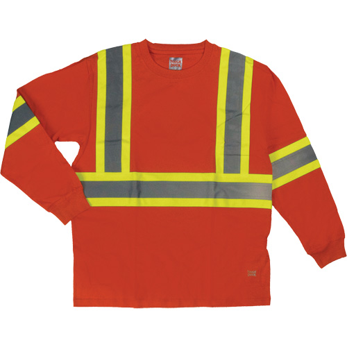 T-shirt de s&eacute;curit&eacute; &agrave; manches longues, Coton, T-petit, Orange haute visibilit&eacute; Waymarc Industries Inc