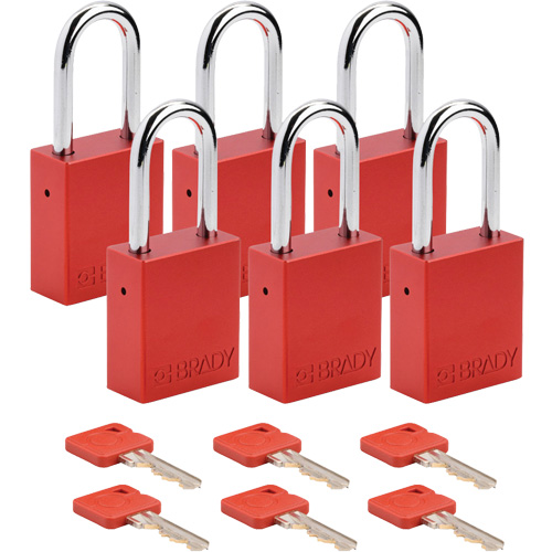 Cadenas de s&eacute;curit&eacute;, Cadenas de s&eacute;curit&eacute;, Cl&eacute;s diff&eacute;rentes, Aluminium, Largeur de 1-1/2" Waymarc Industries Inc