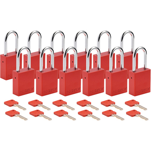 Cadenas de s&eacute;curit&eacute;, Cadenas de s&eacute;curit&eacute;, Cl&eacute;s diff&eacute;rentes, Aluminium, Largeur de 1-1/2" Waymarc Industries Inc