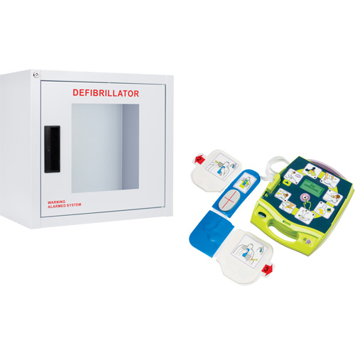 Ensemble armoire murale et d&eacute;fibrillateur AED Plus, Semi-automatique, Anglais, Classe 4 Waymarc Industries Inc