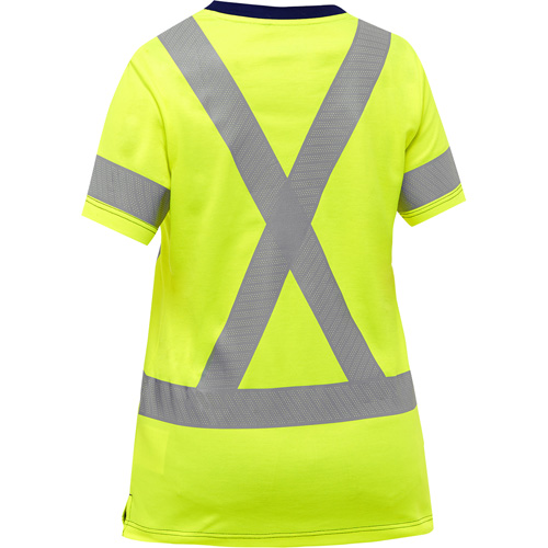 Chemise &agrave; manches courtes et X au dos Bisley pour femmes, Poly-coton, Petit, Jaune lime haute visibilit&eacute; Waymarc Industries Inc