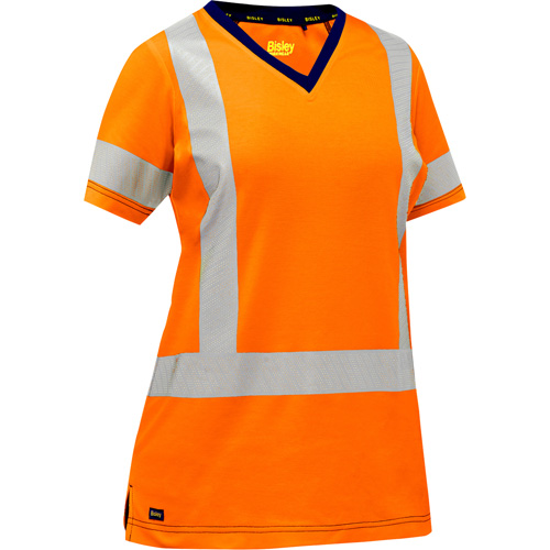 Chemise &agrave; manches courtes et X au dos Bisley pour femmes, Poly-coton, Petit, Orange haute visibilit&eacute; Waymarc Industries Inc