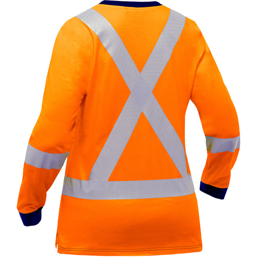 Bisley&reg; Women's X-Back Long Sleeve Shirt, Poly-Cotton, Small, High Visibility Orange Waymarc Industries Inc