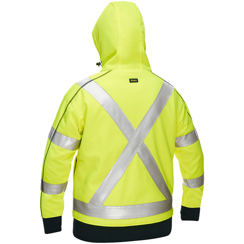 Bisley&reg; X-Back Women's Contoured Full Zip Hooded Sweatshirt with Sherpa Lining, 3X-Large, High Visibility Lime-Yellow Waymarc Industries Inc