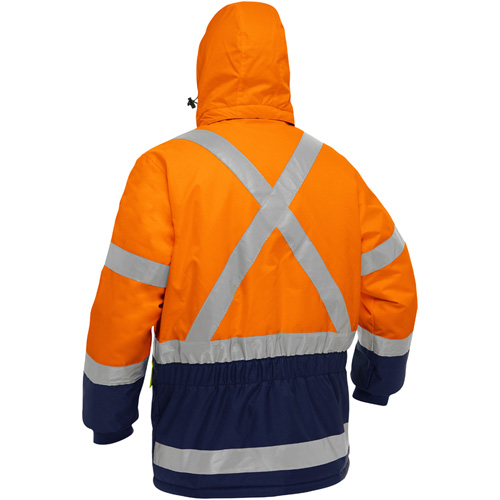 Bisley&reg; X-Back Extreme Cold Jacket with Navy Bottom, Polyester, High Visibility Orange, Large Waymarc Industries Inc