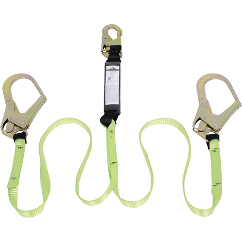 SA-54022-4 Shock Absorbing Lanyard, 4', Form Hook Center, Snap Hook Leg Ends, Polyester Waymarc Industries Inc