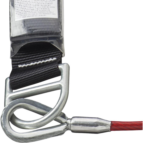 SA-5500-4 Shock Absorbing Lanyard, 4', Snap Hook Center, Snap Hook Leg Ends, Galvanized Steel Waymarc Industries Inc