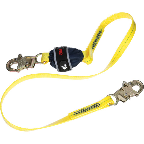 Coated Web Shock-Absorbing Lanyard, 6', Snap Hook Center, Snap Hook Leg Ends Waymarc Industries Inc