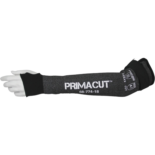 PrimaCut 68-774 Cut-Resistant Sleeve, HPPE, 18", ASTM ANSI Level A7/EN 388 Level F, Grey Waymarc Industries Inc