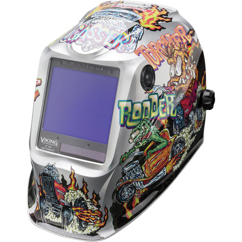 VIKING 3350 Hot Rodders Welding Helmet, 3.74" L x 3.34" W View Area, 5 - 13 Shade Range Waymarc Industries Inc