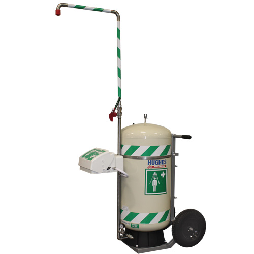 Douche d'urgence mobile et ind&eacute;pendant avec douche oculaire et faciale, Capacit&eacute; 30 gal., Conformit&eacute; Aucune Waymarc Industries Inc
