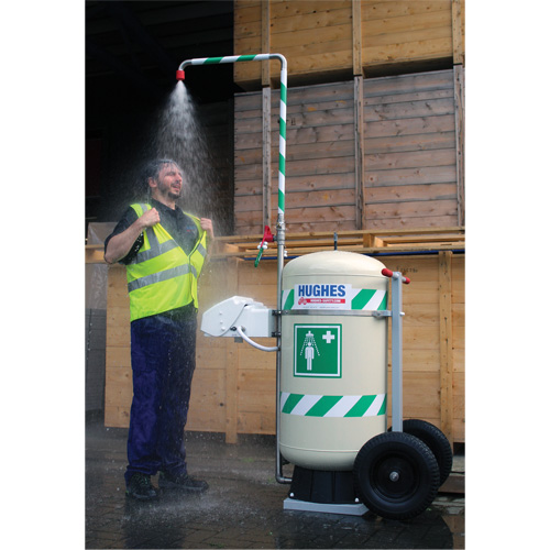 Douche d'urgence mobile et ind&eacute;pendant avec douche oculaire et faciale, Capacit&eacute; 30 gal., Conformit&eacute; Aucune Waymarc Industries Inc