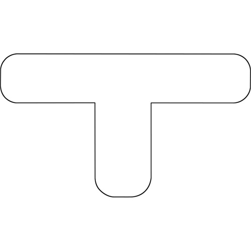 Durastripe Rounded X-TREME DuraT, T, 7" L x 4" W, White, Vinyl Waymarc Industries Inc