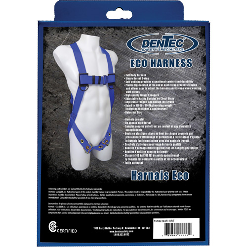 ECO Safety Harness in Retail Box, CSA Certified, Class A, 352 lbs. Cap. Waymarc Industries Inc