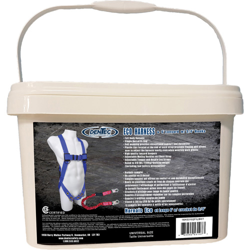 ECO Safety Harness in Pail with 6' Lanyard, CSA Certified, Class A, 255 lbs. Cap. Waymarc Industries Inc