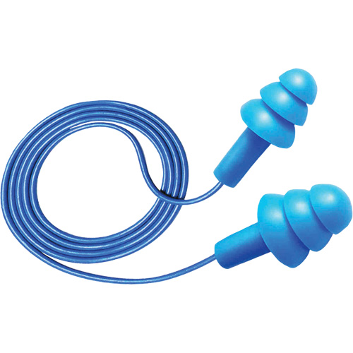 Hush 50-25 Reusable Metal Detectable Earplugs, Corded, One-Size, Bulk - Box, 25 NRR dB Waymarc Industries Inc