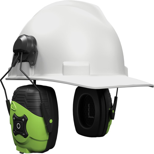 Safety Green Link Aware Bluetooth Earmuffs, Cap Mount Style, 21 dB Waymarc Industries Inc