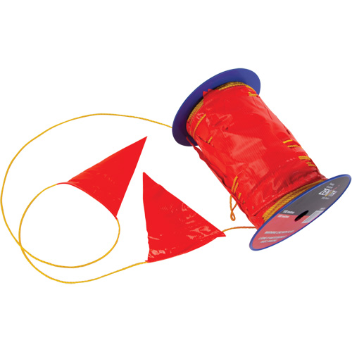 Ligne d'avertissement avec fanions, 328' lo, Orange/Jaune Waymarc Industries Inc