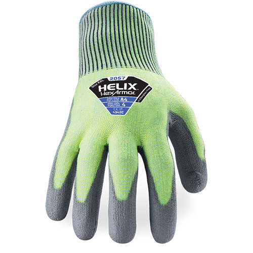 Helix&reg; 2057 Abrasion- & Cut-Resistant Gloves, Size 6/X-Small, 13 Gauge, Polyurethane Coated, HPPE Shell, ASTM ANSI Level A4/EN 388 Level C Waymarc Industries Inc