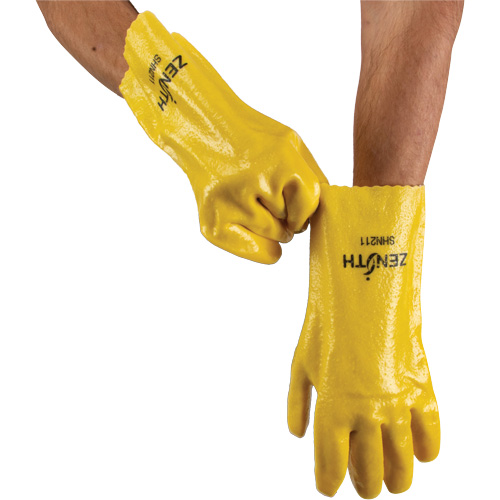 Gants &agrave; fini rugueux et r&eacute;sistants aux produits chimiques, Taille 9, 12" lo, PVC, Doublure en Interlock, 47-mil Waymarc Industries Inc
