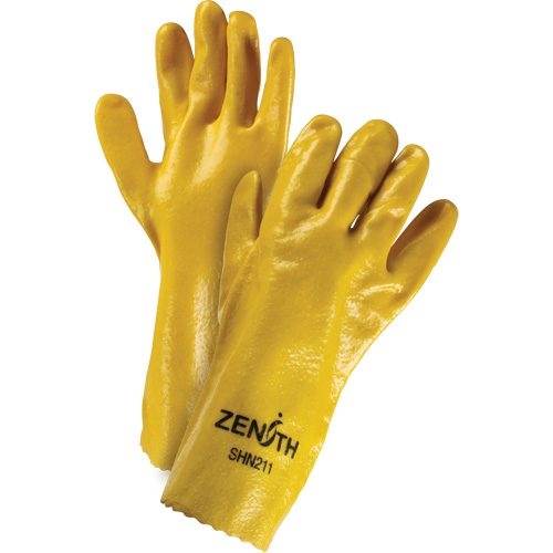 Gants &agrave; fini rugueux et r&eacute;sistants aux produits chimiques, Taille 9, 14" lo, PVC, Doublure en Interlock, 47-mil Waymarc Industries Inc