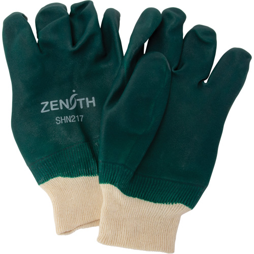 Gants verts &agrave; double enduit, 10" lo, PVC, Doublure en Jersey de coton, 70 mils Waymarc Industries Inc