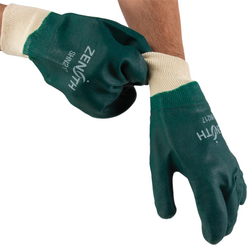 Gants verts &agrave; double enduit, 10" lo, PVC, Doublure en Jersey de coton, 70 mils Waymarc Industries Inc