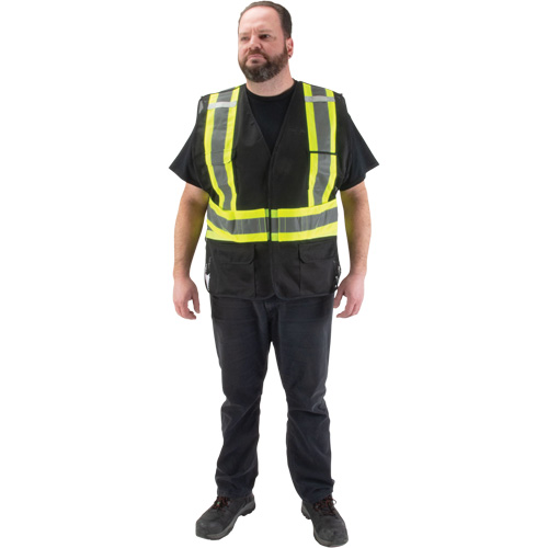 Veste d'arpenteur conforme aux normes de la CSA, Noir, Moyen, Polyester Waymarc Industries Inc