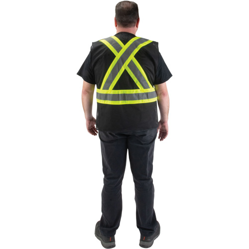 Veste d'arpenteur conforme aux normes de la CSA, Noir, Moyen, Polyester Waymarc Industries Inc