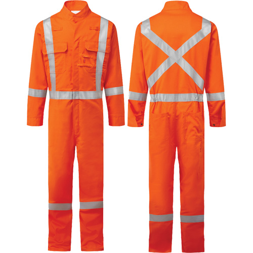 Bizflame&reg; 88/12 Iona 7 oz. FR510 FR Coverall, Size 36, Orange Waymarc Industries Inc