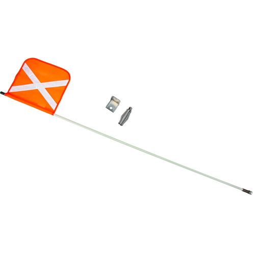 Heavy-Duty Safety Whip, Threaded Mount, 5' High, Orange with Reflective X Waymarc Industries Inc
