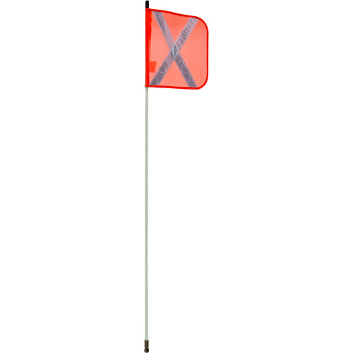 Heavy-Duty Safety Whip, Threaded Mount, 5' High, Orange with Reflective X Waymarc Industries Inc
