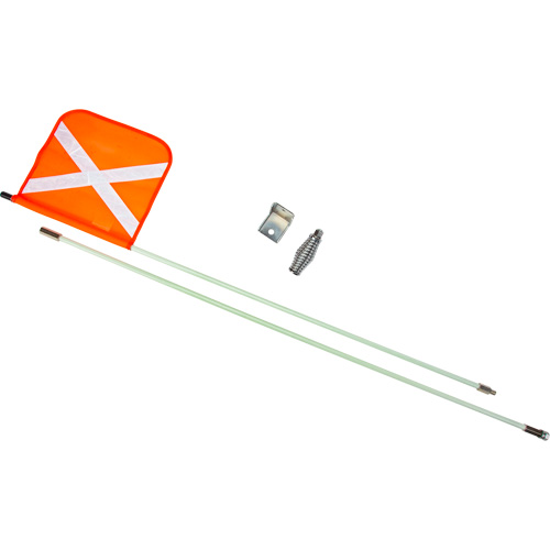 Heavy-Duty Safety Whip, Threaded Mount, 8' High, Orange with Reflective X Waymarc Industries Inc