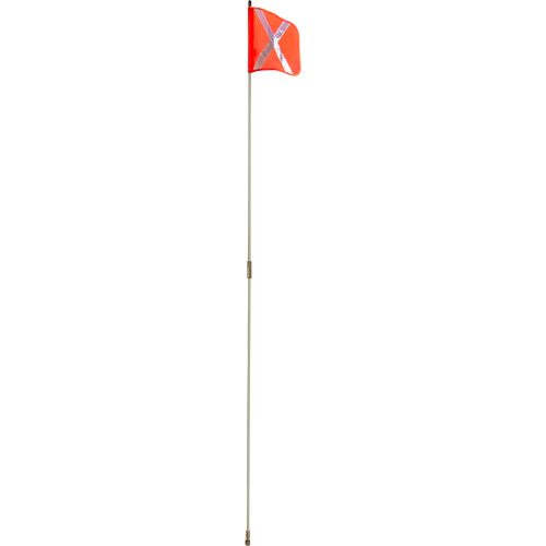 Heavy-Duty Safety Whip, Threaded Mount, 8' High, Orange with Reflective X Waymarc Industries Inc