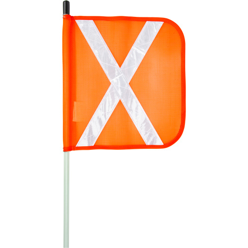 Heavy-Duty Safety Whip, Threaded Mount, 5' High, Orange with Reflective X Waymarc Industries Inc