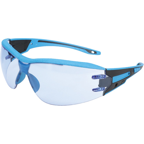 Lunettes de s&eacute;curit&eacute; sans monture Captain d&eacute;tectables par d&eacute;tecteur de m&eacute;taux, Lentille Bleu p&acirc;le, Antibu&eacute;e/Anti-&eacute;gratignures, ANSI Z87+/R&eacute;pond ou surpasse la norme CSA Z94.3 Waymarc Industries Inc