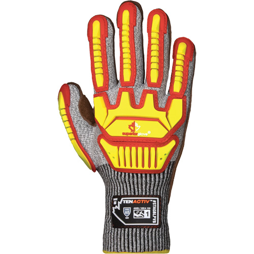 TenActiv STAGBLPVB Impact Gloves, Medium, Cowhide Palm, Knit Wrist Cuff Waymarc Industries Inc