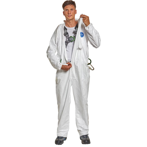Harness-Compatible Disposable Coverall, Medium, White, Tyvek&reg; 500 Waymarc Industries Inc