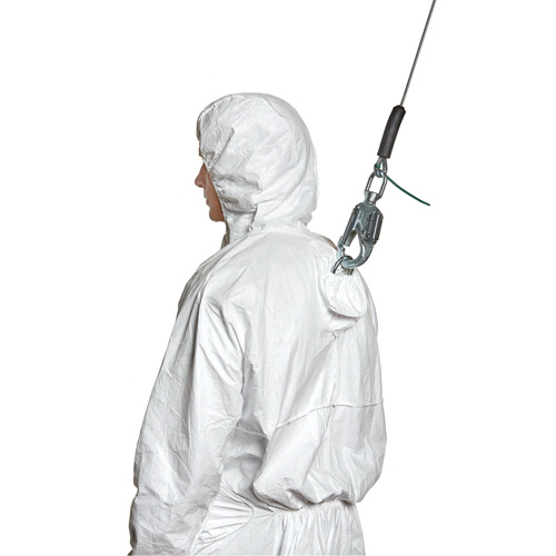 Harness-Compatible Disposable Coverall, Medium, White, Tyvek&reg; 500 Waymarc Industries Inc