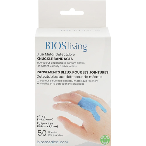 Blue Bandages, Knuckle, 3", Fabric Metal Detectable, Sterile Waymarc Industries Inc