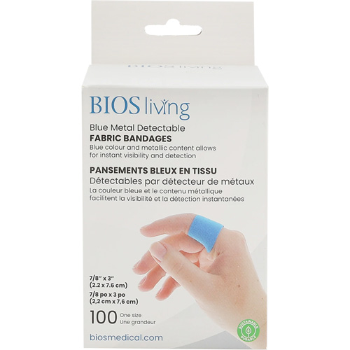 Blue Bandages, Rectangular/Square, 3", Fabric Metal Detectable, Sterile Waymarc Industries Inc
