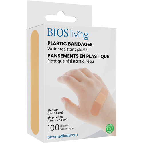 Water-Resistant Bandages, Rectangular/Square, 3", Plastic, Sterile Waymarc Industries Inc