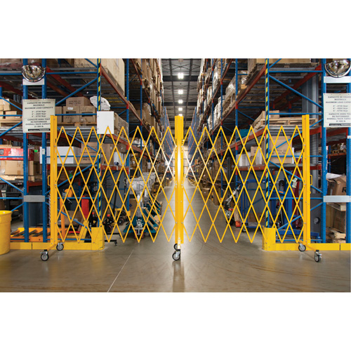 Barri&egrave;re extensible, 84" h x 20' lo, Jaune Waymarc Industries Inc